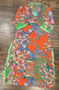 Vestido para mujer Antica Sartoria talla L/XL floral flores flecos cuentas lentejuelas - Imagen 1 de 12
