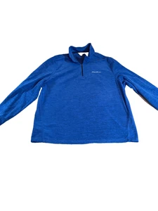 Pullover Eddie Bauer Para Hombres XXL Azul Manga Larga Cuarto Cremallera Polar Para Hombres Aire Libre - Imagen 1 de 10