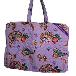 Organizador de maquillaje de viaje cosmético cachemir púrpura bolso Oscar De La Renta vintage - Imagen 1 de 11