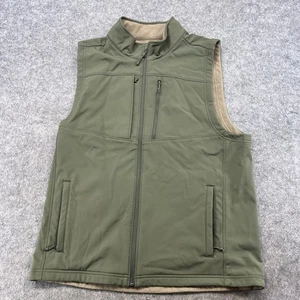 Game Guard Vest Mens Large Green Guia Grande Softshell Zip Embroidered Lined EUC - Picture 1 of 11