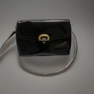 Vintage KORET Black Patent Leather Handbag Shoulder Strap - Image 1 of 4