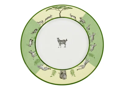 Plato de Cena Hermes África Verde Redondo Cebra 27,5 cm Foto 1 de 4