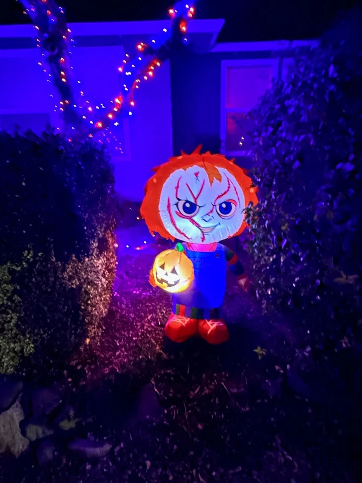 CHUCKY No More Mr Good Guy Inflatable Airblown LED Light 3.5 ft GEMMY Halloween