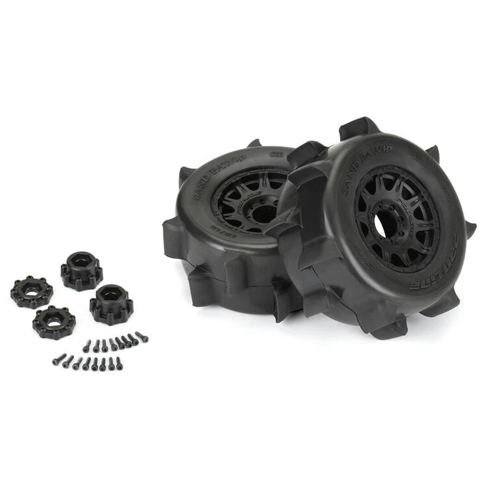 Pro-Line PRO1026810 1/8 Sand Paw HP BELTED F/R 3.8" MT Tires w/17mm Wheels (2) - Image 1 of 4
