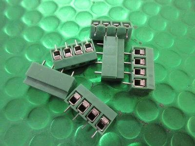 4 position 4 way,Vertical Fixed Terminal Block 5mm PCB 14-30 AWG 10A 10X 5ULV-04 - Image 1 of 4
