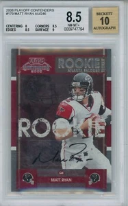 MATT RYAN 2008 Contenders Rookie Ticket AUTO / AUTOGRAPH #179 BGS 8.5 / 10 - Picture 1 of 2