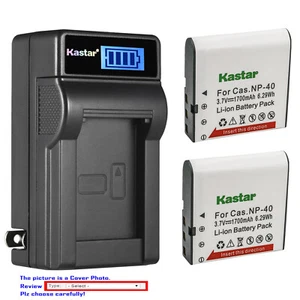 Kastar Battery LCD Wall Charger for Casio NP-40 Casio Exilim Zoom EX-Z100 Camera - Picture 1 of 11