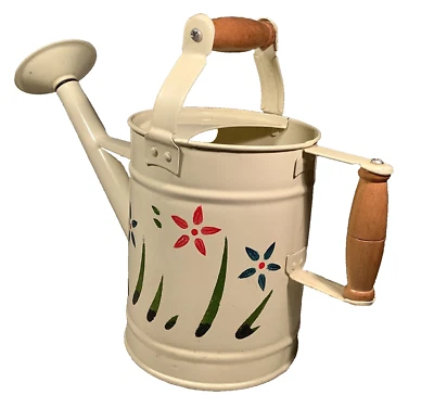 Enamelware Watering 8" Can- Round Meadow Flowers- Cottagecore Removable Nozzle🌺 - Image 1 of 4