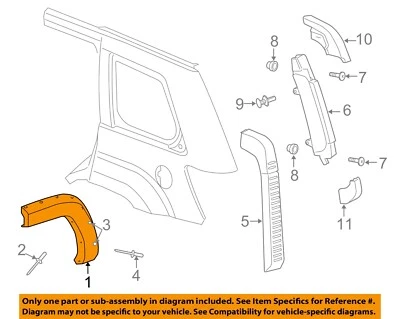 吉普克莱斯勒 原始设备制造商 06-10 指挥官外部轮闪光成型右 5JP86TZZAD — 第 1/2 张图片