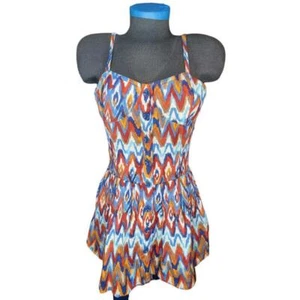 Mimi Chica Aztek Ikat Linen Romper Size M - Picture 1 of 5
