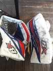 NHL NY Rangers Antti Raanta Game Used Goalie Blocker and Catcher Glove Steiner 