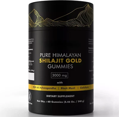 HELLOYOUNG Gominolas Shilajit 100 % puras del Himalaya apoyo inmunológico con hongo AshwagandhaChaga