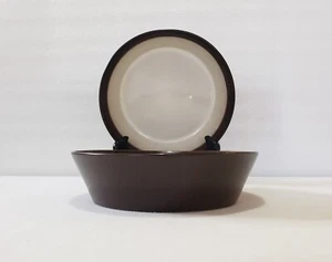 Dansk Bowls 7 1/2" Katya Studio Pasta Soup Cereal Brown Out Cream In Set Of 2 - Picture 1 of 10