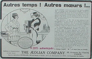 PUBLICITE PIANOLA PIANO THE AEOLIAN COMPANY MUSIQUE DE 1914 FRENCH AD ART DECO - Picture 1 of 1