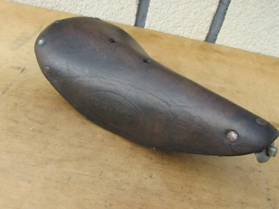 PRYMA ANCIEN VELO COURSE RANDONNEUSE SELLE CUIR LEATHER BICYCLE SADDLE - Photo 1/4