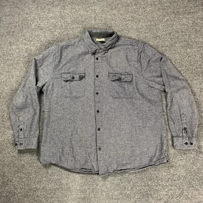 Рубашка мужская углеродная 2 кобальтовая большая серая на пуговицах с длинным рукавом тканая гончая - Изображение 1 из 4