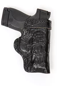 HD GLOCK 42,43,19 Black GATOR Leather Gun Belt Conceal Pistol Holster CLICK NOW! - Picture 1 of 1