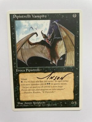 MTG ARTIST PROOF ITALIAN 4TH EDITION VAMPIRE BATS ANSON MADDOCKS CREATURE BLACK - Image 1 of 4