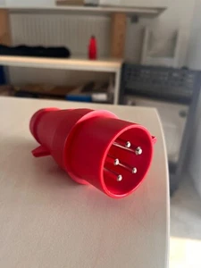 CEE Stecker 16A - 6H Steckverbinder mit Phasenwender 5-polig Starkstrom rot - Bild 1 von 5