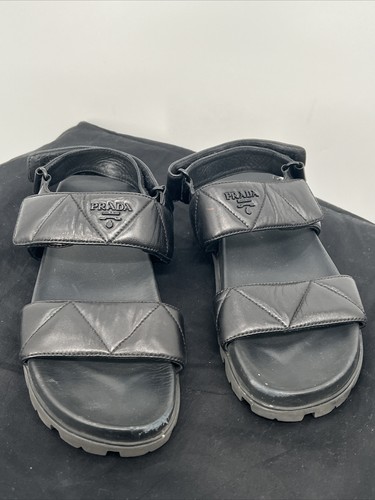 Sandali Prada uomo in pelle logo slingback plateau due cinturini EUR taglia 38