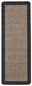 Lisboa Dot Border Brown Black Indoor/Outdoor Non-Slip Rug Runner - 67x230cm - Picture 1 of 1