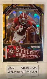 Jahmyr Gibbs - 2023 Prizm Draft Picks Student Orientation #SO-11 Gold Ice Prizm - Picture 1 of 3