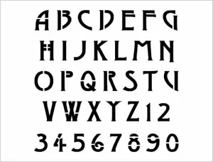 ART MOVEMENT Alphabet Stencil 1 Inch Fancy German Font Set Letters Sheet S590 - Imagen 1 de 2