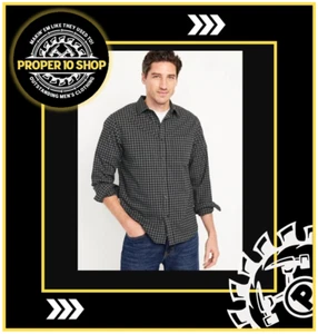 Old Navy schwarz grau Gingham Alltagshemd für Herren integriert Flex XLT Tall - Bild 1 von 3