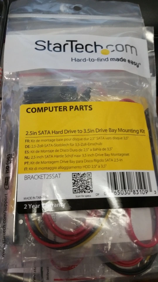 StartTech.com 2.5in Sata Hard Drive to 3.5in Drive Bay Mounting Kit BRACKET25SAT - Image 1 of 1