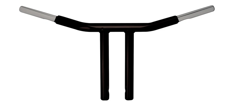 Barra en T Physco Chubby Drag 10" elevadores rectos negro satinado WILD 1 WO563B Foto 1 de 1