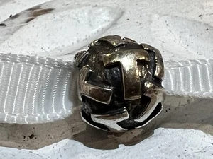 Retired Pandora Charm Genuine, Silver & 14k Gold Letter P, 925 Ale 790298T - Picture 1 of 6