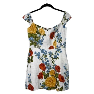 Reformation Gavina Linen Mini Dress Formosa Floral - Picture 1 of 7