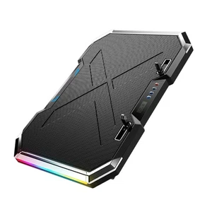 RGB Luminous Kühlbasis Laptop Belüftete Unterstützung Schoßkühler - Photo 1/12