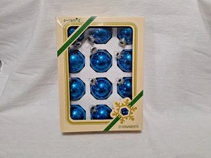 Adornos de Navidad vintage pirámide humo bolas vidrio soplado azul  - Imagen 1 de 9