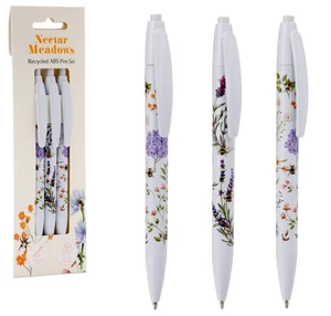 Juego de 3 bolígrafos Nectar Meadows diseño floral y abeja ABS reciclado ecológico - Imagen 1 de 8