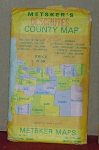 Mid 1950's Metsker's Map of Deschutes County, Oregon - Picture 1 of 2