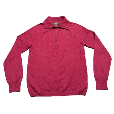 Suéter Eddie Bauer para mujer mediano cachemir mezcla de algodón rojo granate Foto 1 de 4