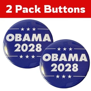 2 Stück 2,25" Obama 2028 Pinback Button Barack für Präsident lustige Politik Pin - Bild 1 von 4