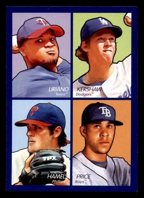 2009 UD Goudey 4 em 1 azul e verde #77 Francisco Liriano-Clayton Kershaw-David P - Imagem 1 de 4