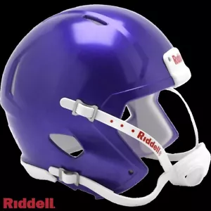 Kit de casco de fútbol americano Mini en blanco Riddell Speed púrpura metálico - Imagen 1 de 16