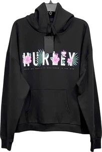 Hurley Fleece Cropped / Crop Hoodie - NWT Womens 1X Black / Multi - #46277-P4 - Picture 1 of 1