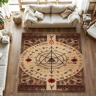 Mystic Rug, Arcane Rug, Spiritual Mat, Magic Circle Rug, Alchemy Rug, Esoteric D - Image 1 of 4