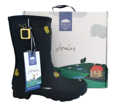 Nuevas en Caja Joules Azul Marino Miel Abeja Abejorro Molly Welly Botas de Lluvia 7 8 9 10 Foto 1 de 4