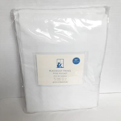 Pottery Barn Kids 1 Blanco Panel Blackout Poste Bolsillo 40 X 80" Cortinas Nuevo Foto 1 de 4