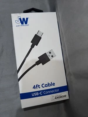 Just Wireless 4ft USB-C Connector Works With Android New - Image 1 of 3