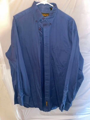 Camisa De Colección Timberland Para Hombre Azul Abotonada Talla M - Manga Larga Informal Trabajo Foto 1 de 3