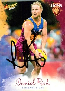 Signed 2018 Brisbane Lions AFL Footy Stars Card - Daniel Rich - Picture 1 of 3