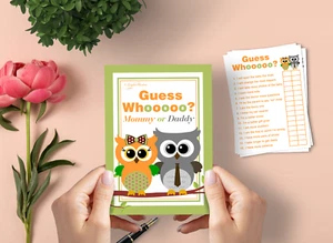 40 Baby Shower Game Cards 'Guess Who' Mommy or Daddy? - Picture 1 of 3