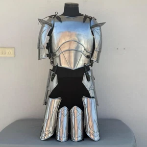 Medieval Knight Lady Half Body Armor Suit 18 Gauge Fantasy Brave Lady Armor Suit - Picture 1 of 9