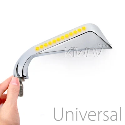 Espejo KiWAV HACHA cromo pulido LED intermitentes 10mm rosca se adapta a Moto Guzzi Foto 1 de 4